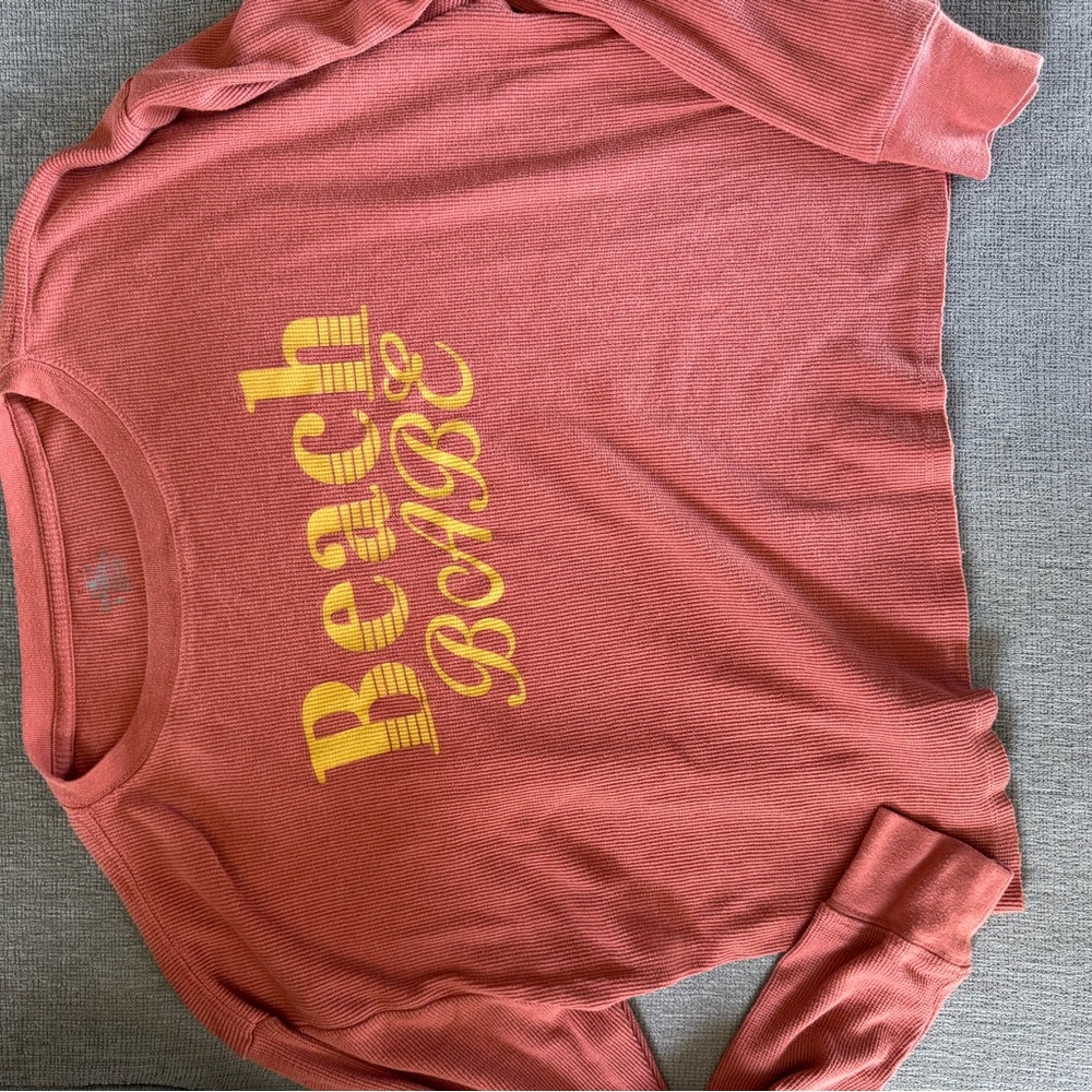 O'Neill Rust Long Sleeve Tee with Yellow Print